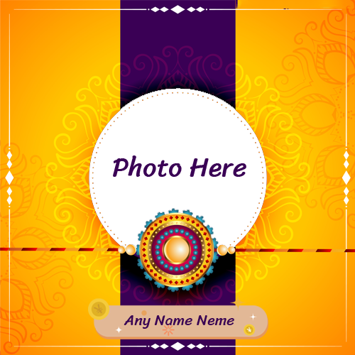 Happy Raksha Bandhan Wishes Card with Name and Photo Editing