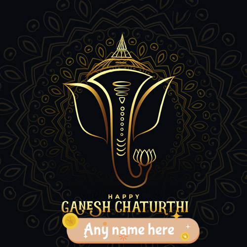 Happy Ganesh Chaturthi 2025 Wishes Card with Name Editing