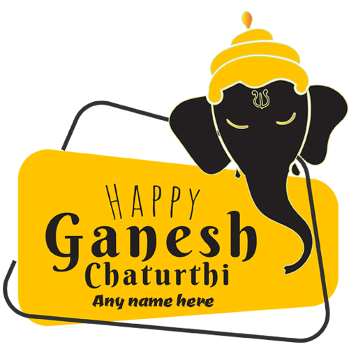 Happy Ganesh Chaturthi Wishes Card with Name Customizer