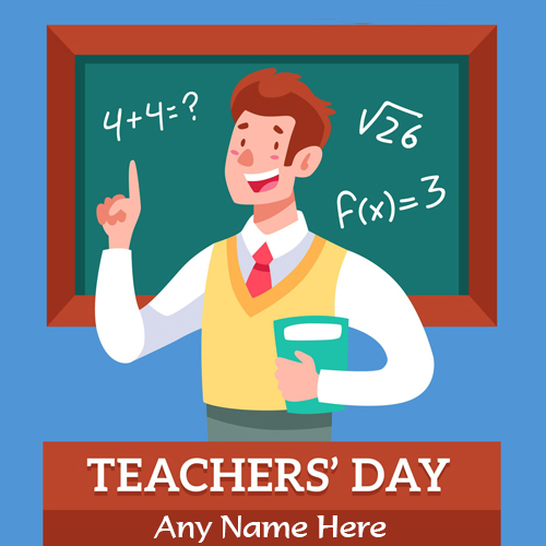 Happy Teachers Day 2025 Wish Card with Name and Photo