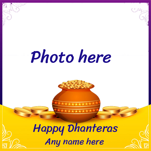 Dhanteras 2025 Card with Name and Photo for Download