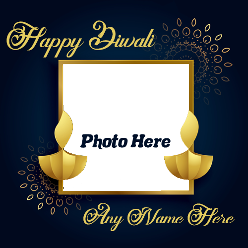 Happy Diwali 2025 Card with Name and Photo Editing