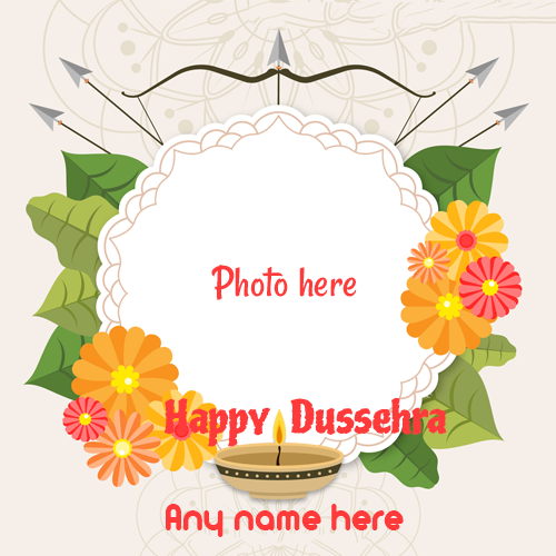 Dussehra 2025 Wishes Card with Name and Photo Editing