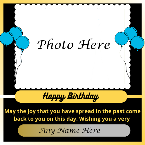 Happy Birthday Card with Name and Photo Editing Online