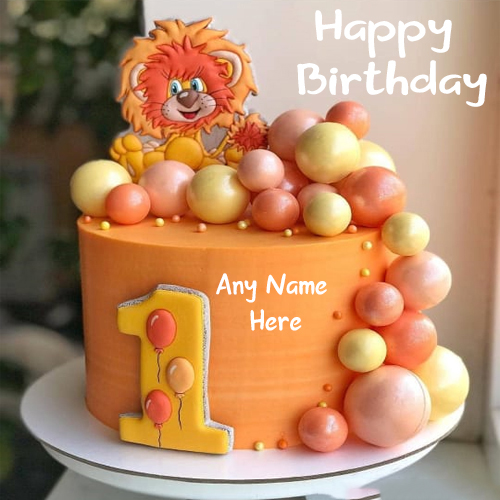 1st Happy Birthday Cake with Name Editable Free