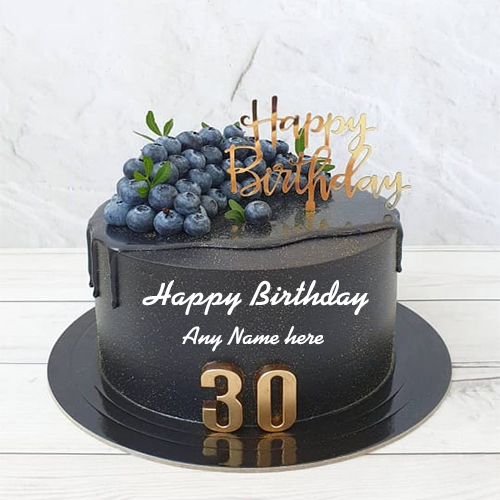 Happy 30th Birthday Cake with Name Editable Free