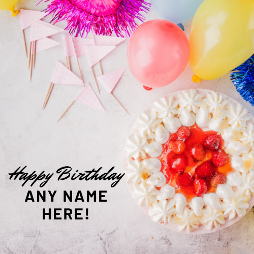 Happy Birthday Greeting Card with Name Editing Option