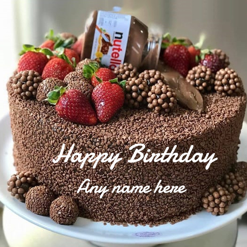 Nutella Chocolate Birthday Cake with Name Editing