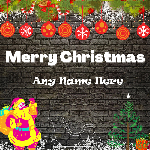 Special Merry Christmas Card with Name Editable Online