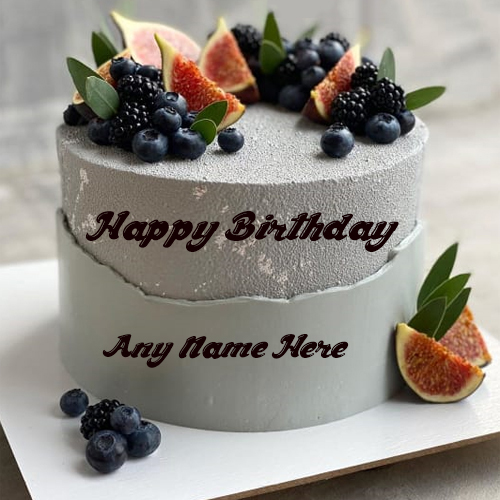 Blueberry Birthday Chocolate Cake with Name Editing