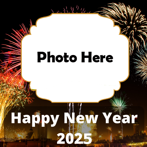 Happy New Year 2025 Photo Frame for Free Editing