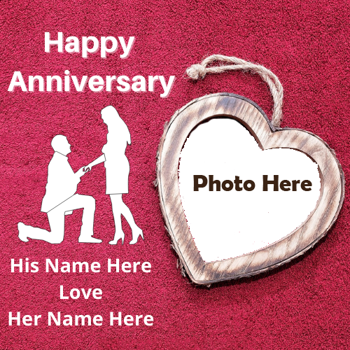 Happy Anniversary Photo Frame with Couple's Name