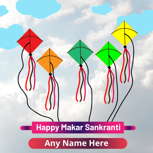 Happy Uttarayan Festival Wishes with Name Editing