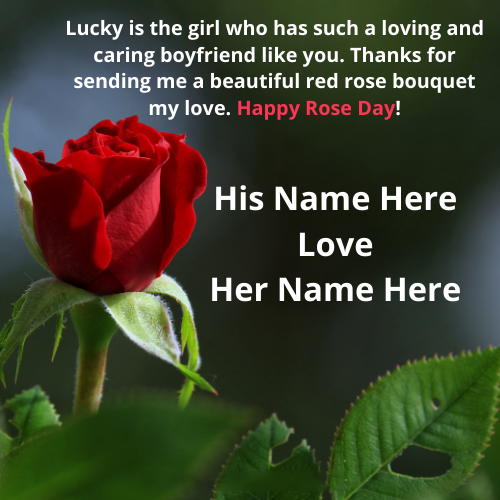 Happy Rose Day Greeting Card with Name Editing Option