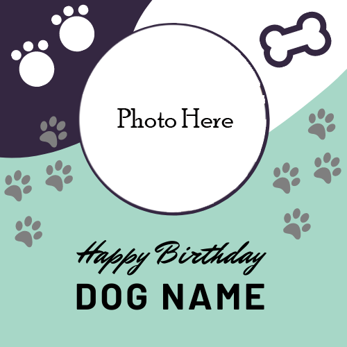 Dog Birthday Card with Name and Photo Customizable