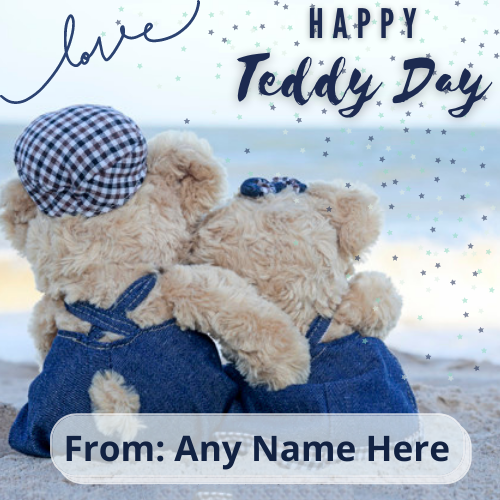 Create Happy Teddy Day Greeting Card with Name Editing