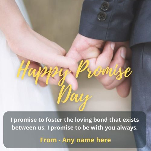 Design Happy Promise Day Greeting Card with Custom Name