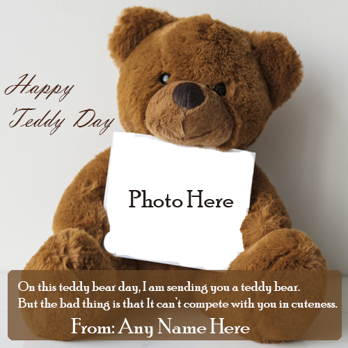 Teddy Day 2025 Greeting Card with Name and Photo Editing