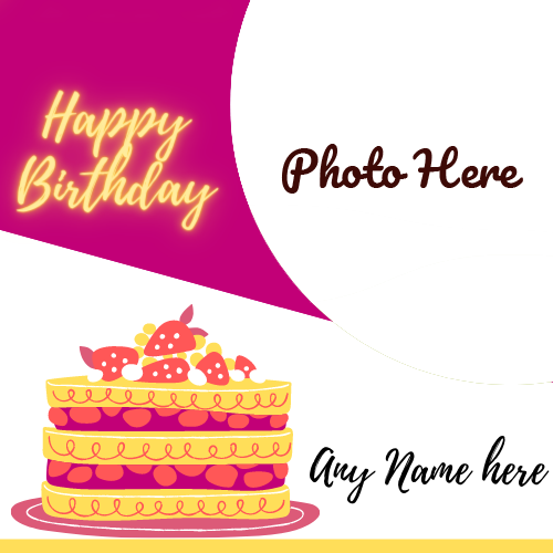 Birthday Greeting with Name and Photo Editor Online