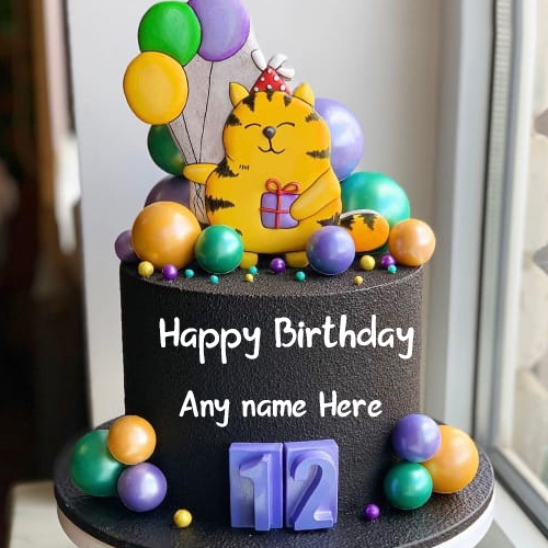 12th Birthday Cake with Name Editing Option