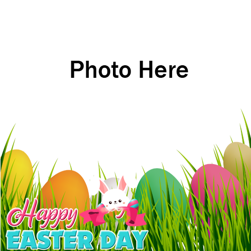 Happy Easter Day Card with Name and Photo Frame