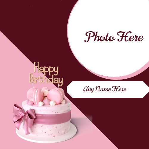 Latest Happy Birthday Cake with Name and Photo Editing
