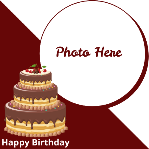 Created Happy Birthday Wishes Cake with Photo Customization