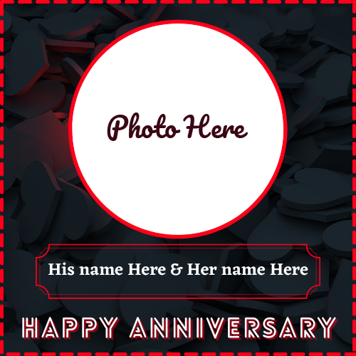 Happy Marriage Anniversary Card with Name and Photo Editing