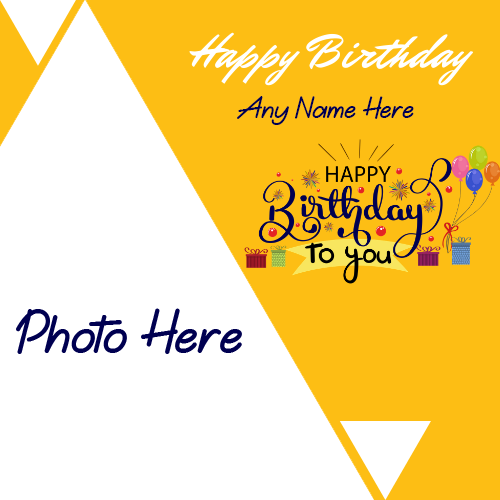 Create Happy Birthday Card with Name and Photo Customization