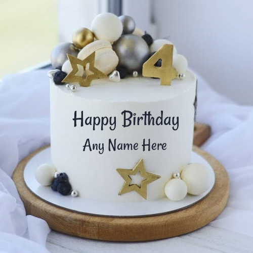 4th Birthday Cake with Name Customization