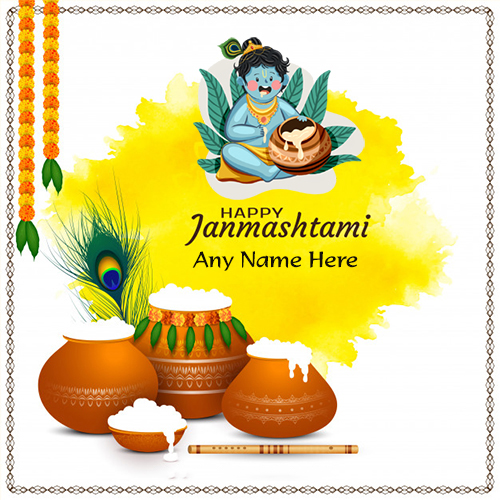 Janmashtami Greeting Card With Editable Name Option