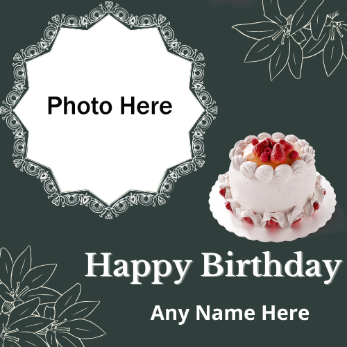 Online Edit Happy Birthday Card with Name and Photo Customization
