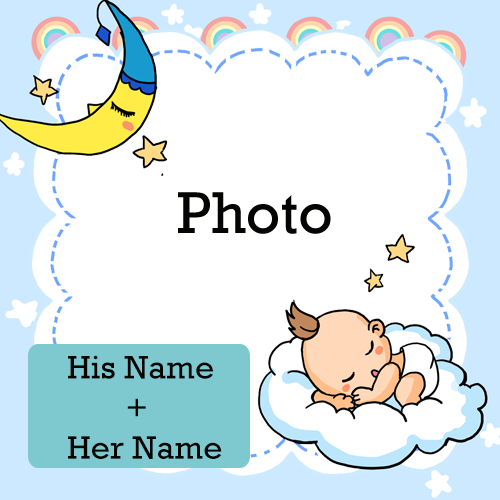Baby Shower Photo Frame with Name and Couple’s Photo Editing
