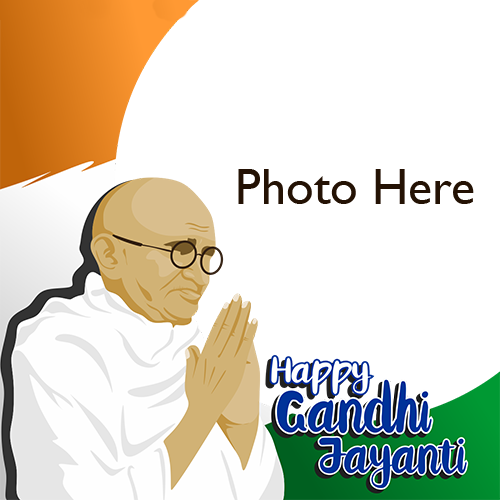 Happy Gandhi Jayanti Image Card with Photo Customization