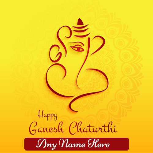 Happy Ganesh Chaturthi 2025 Wishes Card with Name Custom Editing