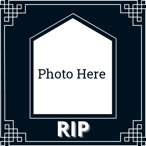 RIP Card with Photo Frame Custom Editing