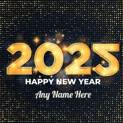 Create Happy New Year 2025 Greeting Card with Name