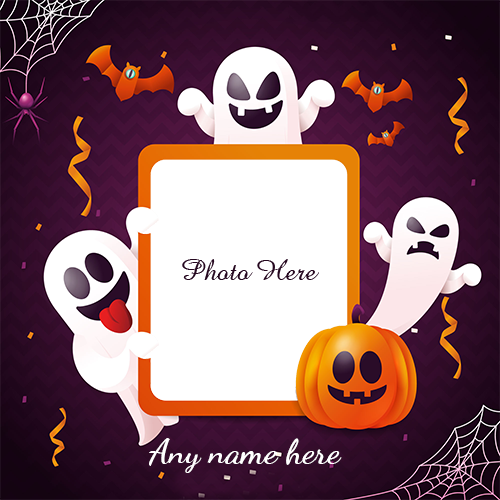 Happy Halloween Card with Name and Photo Customization