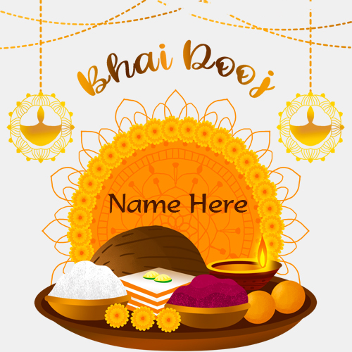 Latest Happy Bhai Dooj Card with Name Custom Edit