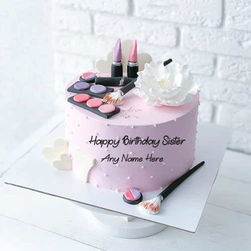 Happy Birthday Cake with Name for Sister Customization