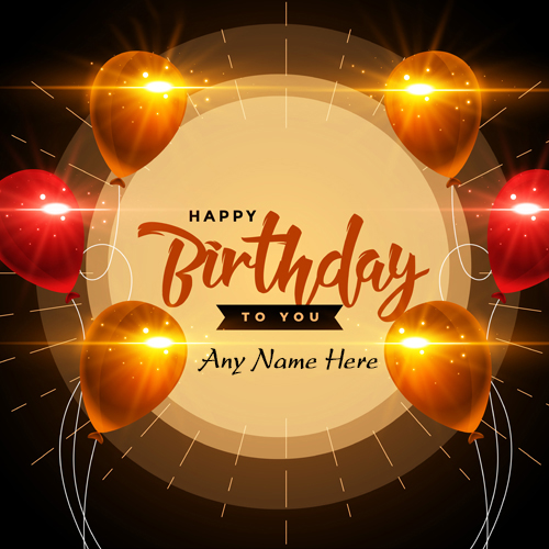 Happy Birthday Greeting Card with Name Customization