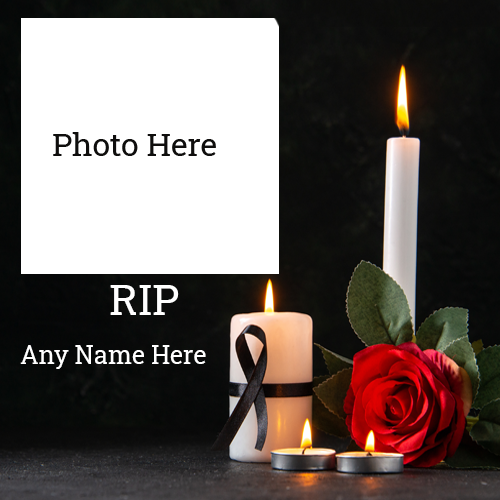 Condolence RIP Card with Name and Photo Custom Editing