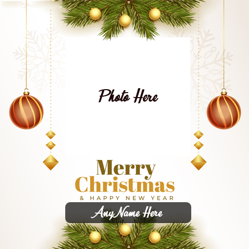 Merry Christmas and Happy New Year Wishes with Name Custom Edit