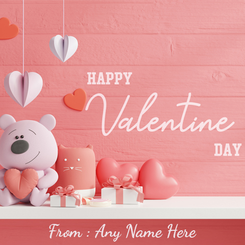 Happy Valentine’s Day 2025 Wishes Greeting Card with Name Editing