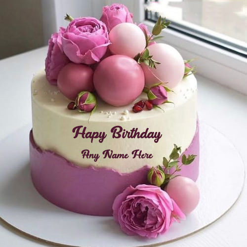 Happy Birthday Rose Cake Wish with Name Customization