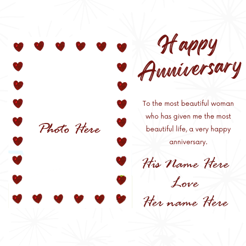 Romantic Anniversary Photo Frame With Customized Text