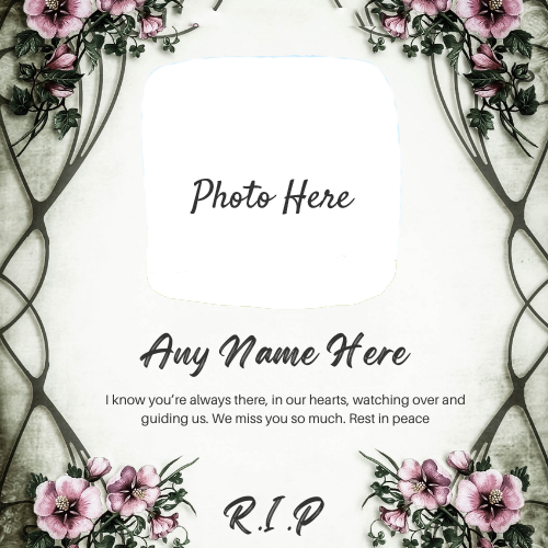 R.I.P. Card with Name and Photo Free Editing