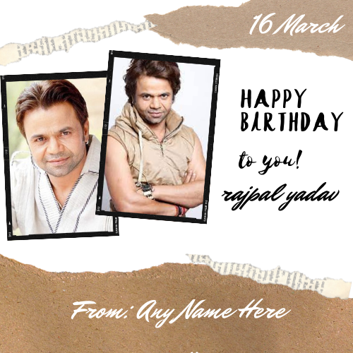 Rajpal Yadav Birthday Card with Name Custom Edit