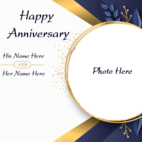 Happy Anniversary Wish Card with Name and Photo Custom Editing