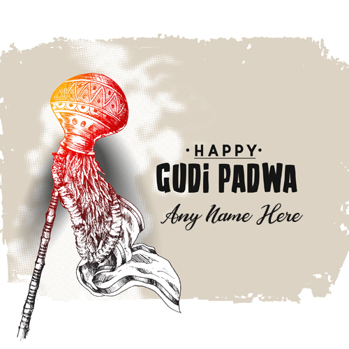 Happy Gudi Padwa Image with Name Customization